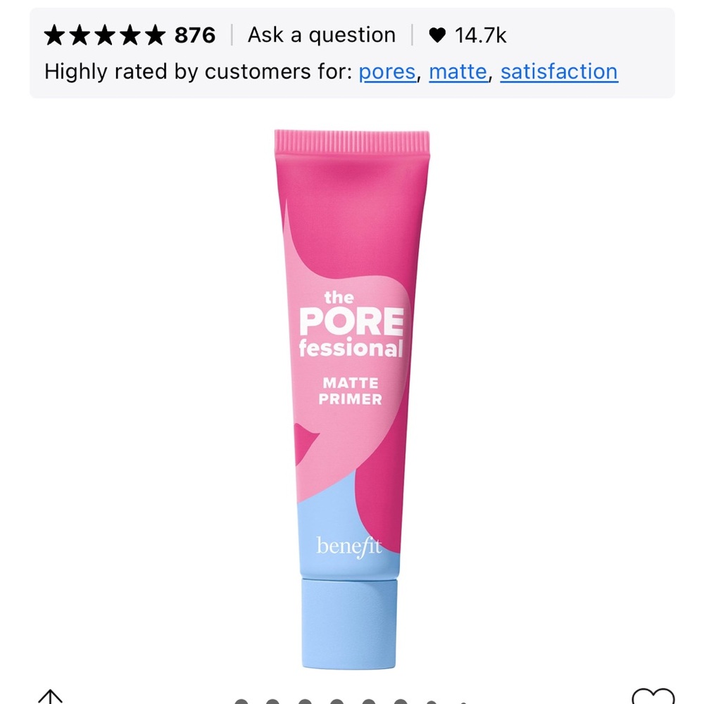 Benefit POREfessional Matte Primer in Pink and Blue